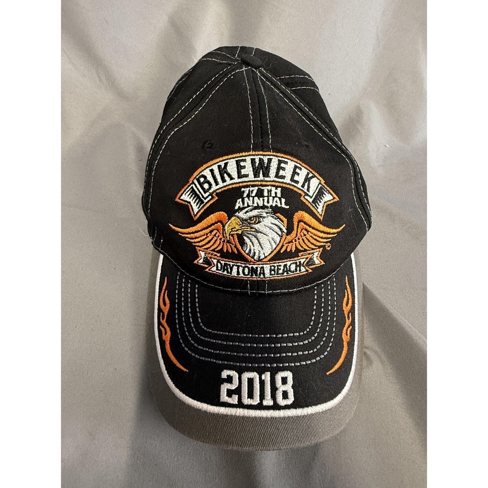 Bike Week Daytona Beach Hat Cap Strap Back Embroidered Eagle 2018 Mens Motorcycl - Picture 7 of 11